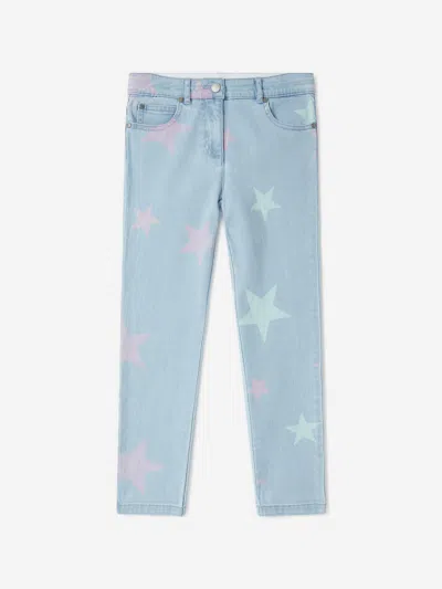 Shop Stella Mccartney Girls Star Print Jeans In Blue
