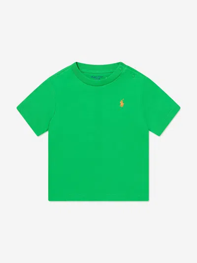 Shop Ralph Lauren Baby Boys Logo T-shirt In Green