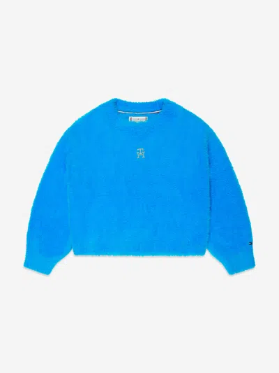 Tommy Hilfiger Girls Monogram Soft Sweater In Blue