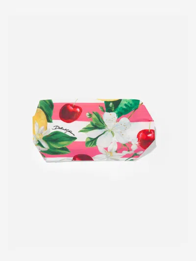 Shop Dolce & Gabbana Girls Fruit Print Bandana In Multicoloured