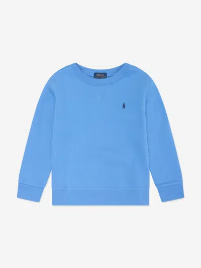 Shop Ralph Lauren Boys Logo Sweatshirt In Blue