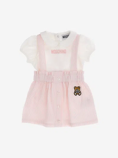 Shop Moschino Baby Girls Dunagree Skirt Set In Multicoloured