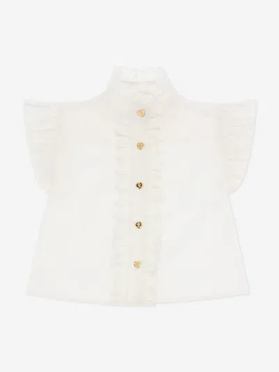 Angel's Face Girls Neo Frill Blouse In White