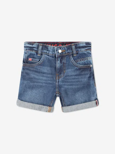 Shop Hugo Boys Regular Fit Denim Bermuda Shorts In Blue