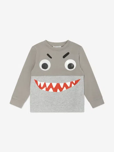Shop Stella Mccartney Boys Shark Sweatshirt In Grey