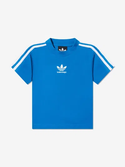 Shop Balenciaga Kids X Adidas T-shirt 8 Yrs Blue