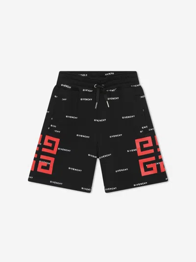 Shop Givenchy Boys Logo Print Bermuda Shorts In Black