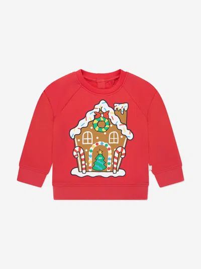 Shop Stella Mccartney Baby Gingerbread House Sweatshirt In Red