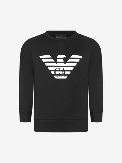 Shop Emporio Armani Boys Cotton Blend Logo Sweatshirt 8 Yrs Black