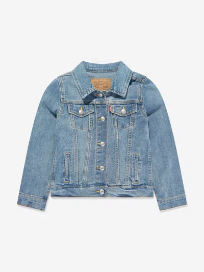 Shop Levi's Wear Girls Stretch Trucker Jacket In Blue