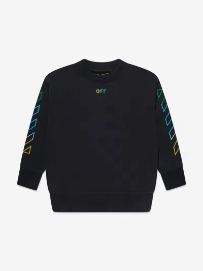 Shop Off-white Kids Arrow Rainbow Sweatshirt In Black