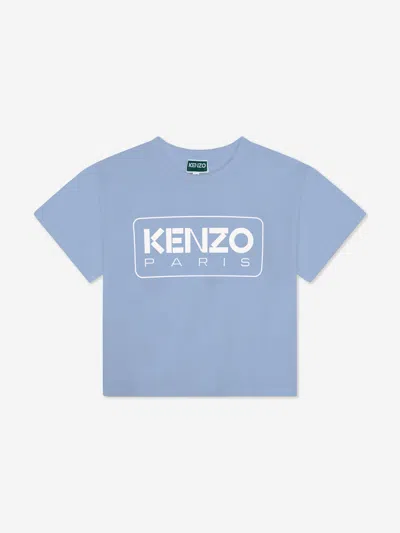 Shop Kenzo Boys Logo Print T-shirt In Blue