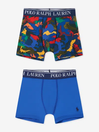 Shop Ralph Lauren Boys Boxer Shorts Set (2 Pack) Us M - Uk 8 - 10 Yrs Blue