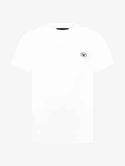 Shop Emporio Armani Boys Cotton Jersey Branded T-shirt 7 Yrs White