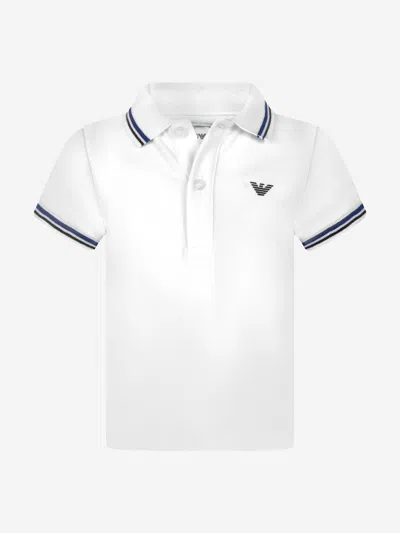 Shop Emporio Armani Baby Boys Logo Polo Shirt In White