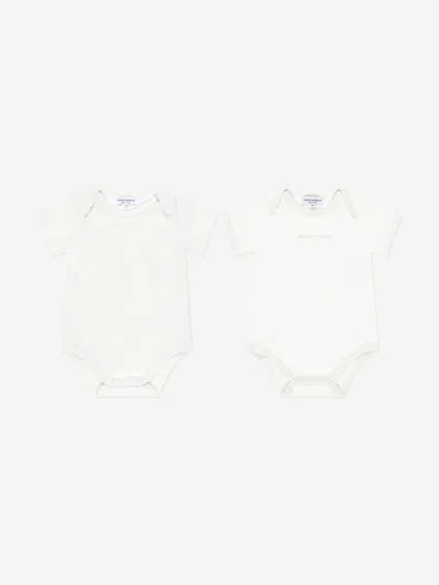 Shop Emporio Armani Baby Unisex Bodysuit Set Size 1 Mth In Beige