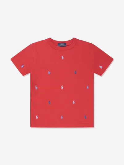 Shop Ralph Lauren Boys Logo T-shirt In Red