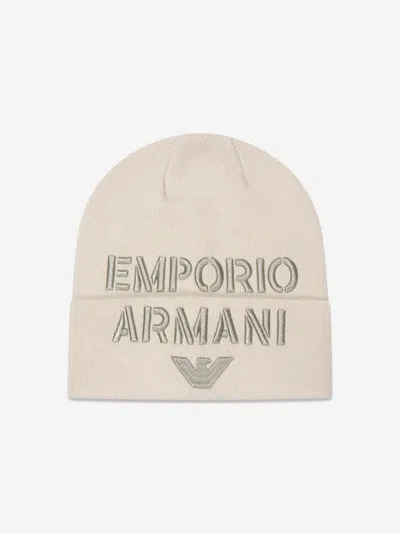 Shop Emporio Armani Boys Logo Beanie Hat In Red