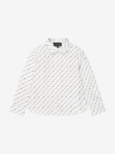 Shop Emporio Armani Boys Logo Shirt In White
