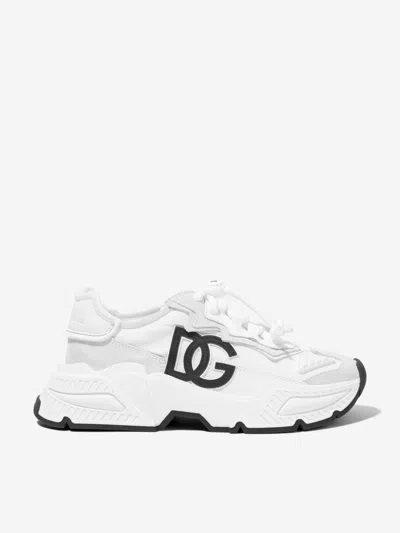 Shop Dolce & Gabbana Logo Lace Up Trainers In White