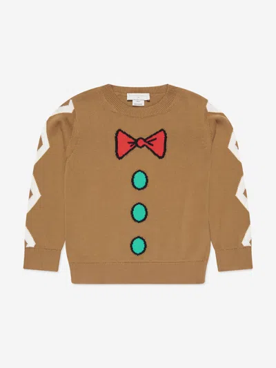 Shop Stella Mccartney Boys Knitted Jumper In Brown