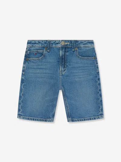 Shop Tommy Hilfiger Boys Modern Straight Denim Shorts In Blue