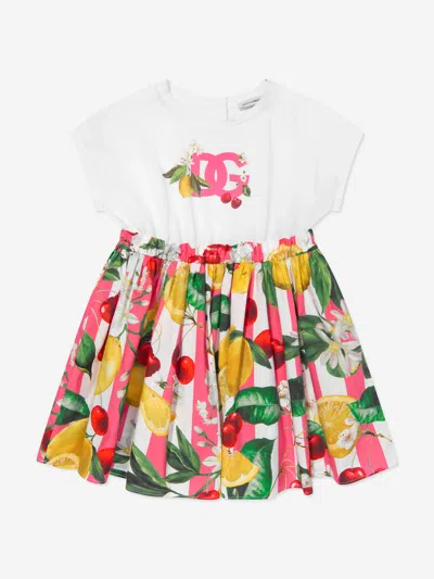 Shop Dolce & Gabbana Girls Fruit Print T-shirt Dress In Multicoloured