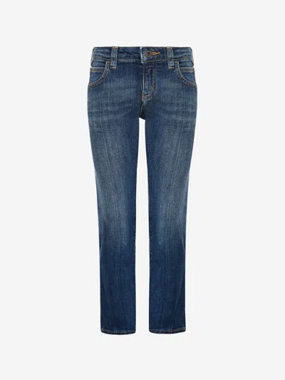 Shop Emporio Armani Boys Cotton Denim Branded Jeans 8 Yrs Blue