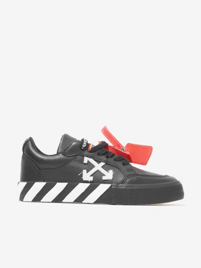 Shop Off-white Boys Vulcanized Lace Up Trainers In Black