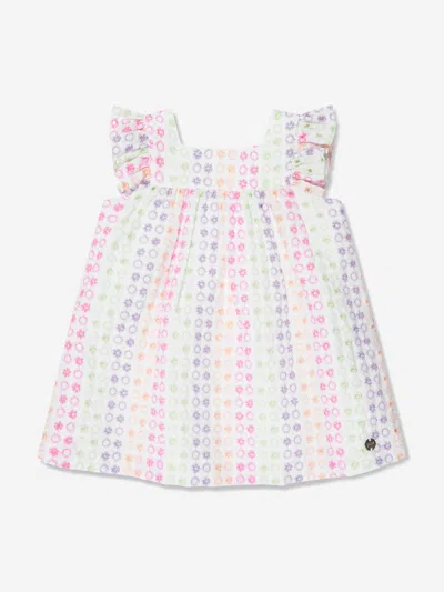 Shop Paz Rodriguez Girls Cotton Embroidered Dress In Multicoloured