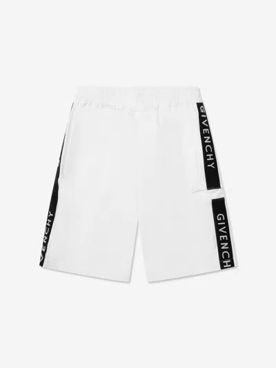 Shop Givenchy Boys Logo Bermuda Shorts In White