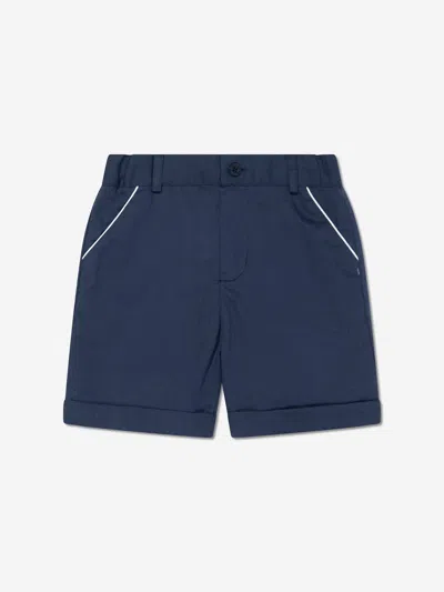 Shop Patachou Boys Linen Shorts In Blue