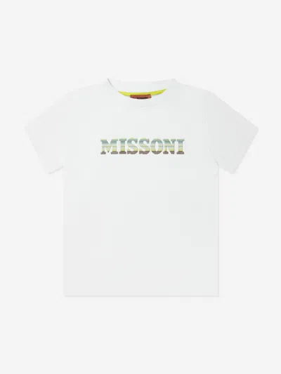 Shop Missoni Boys Logo T-shirt In White