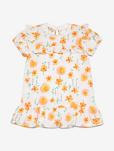Shop Marni Baby Girls Flower Print Dress In White