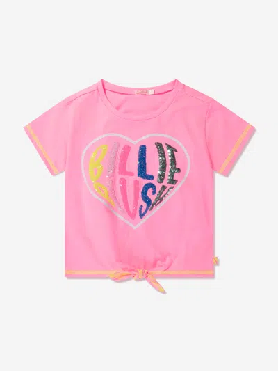 Shop Billieblush Girls Tie Front T-shirt In Pink