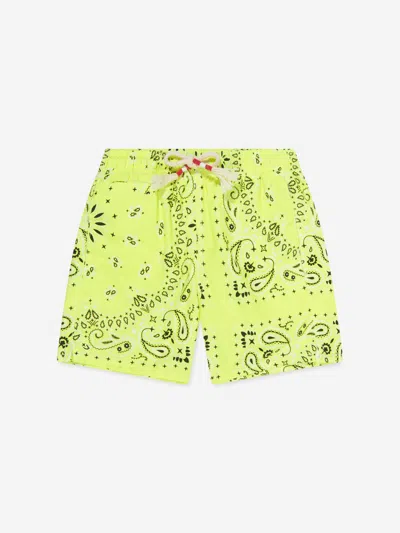 Shop Mc2 Saint Barth Boys Bandana Print Swim Shorts In Yellow