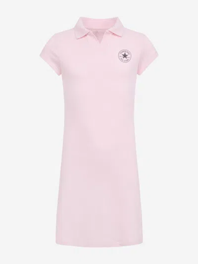 Shop Converse Girls Polo Ctp Fitted Dress In Pink