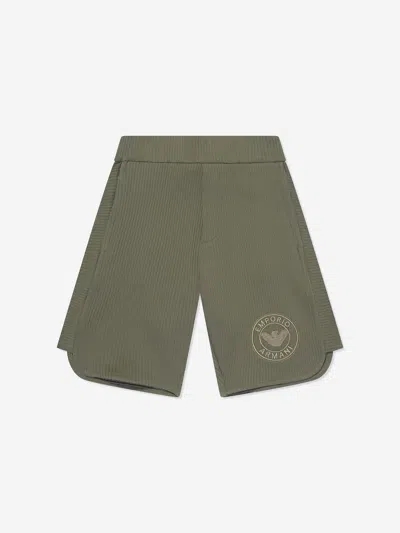 Shop Emporio Armani Boys Logo Shorts In Green
