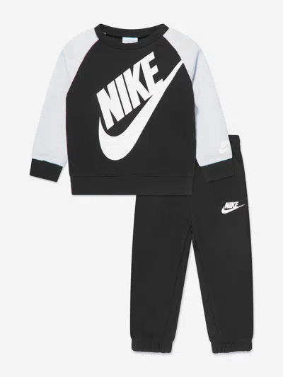Shop Nike Boys Oversized Futura Crew Tracksuit In Black