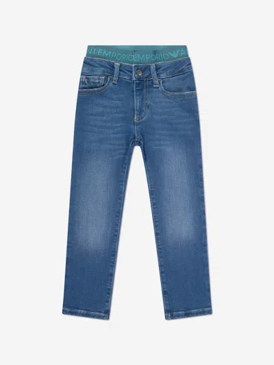Shop Emporio Armani Boys Skinny Fit Jeans In Blue