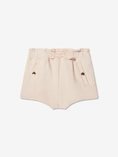 Shop Chloé Baby Girls Fleece Shorts In Pink
