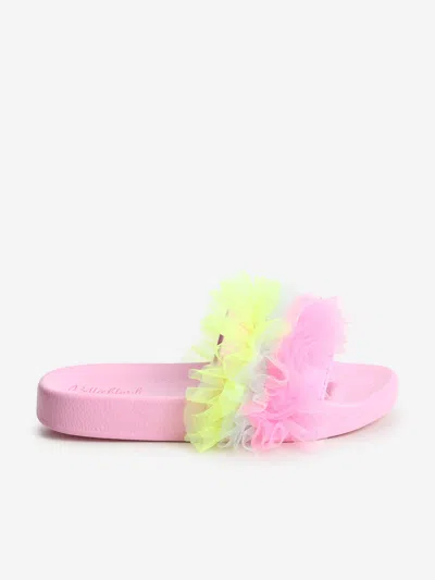 Shop Billieblush Girls Frilly Tulle Sliders In Pink