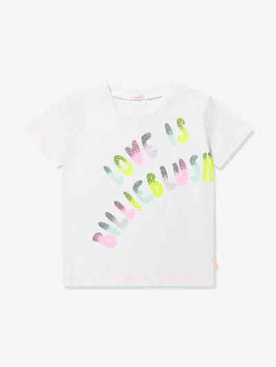 Shop Billieblush Girls Slogan Print T-shirt In White