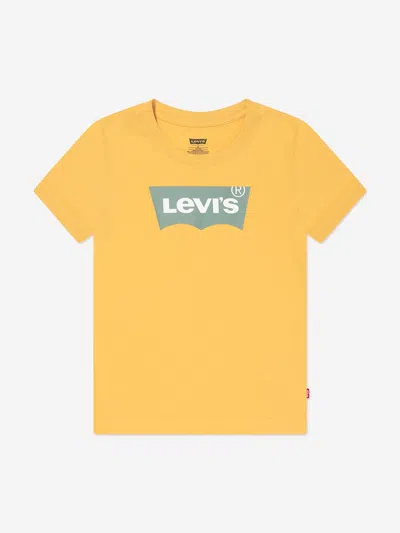 Shop Levi's Wear Boys Batwing Logo T-shirt In Yellow