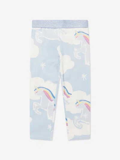 Shop Stella Mccartney Girls Unicorn Leggings In Blue