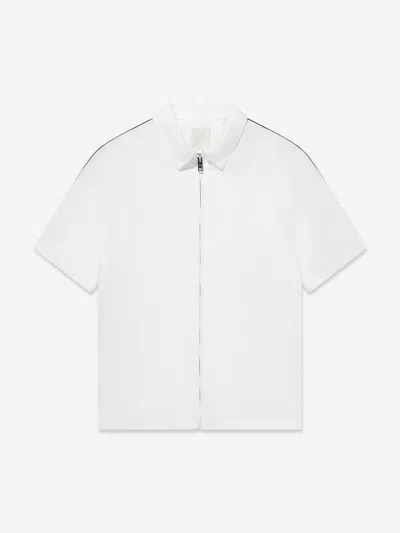 Shop Givenchy Boys Zip Front Shirt In White