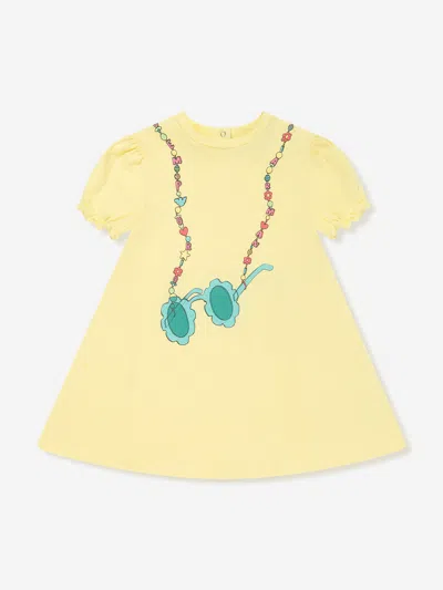 Shop Emporio Armani Baby Girls Sunglasses Print Dress In Yellow