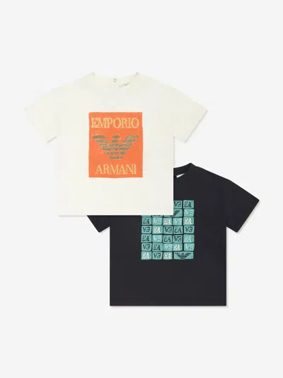 Shop Emporio Armani Baby Boys 2 Pack T-shirt Set In Multicoloured