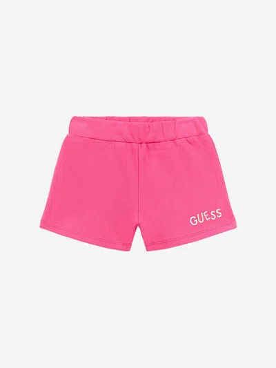 Shop Guess Girls Logo Shorts In Pink