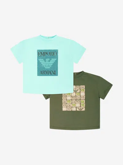 Shop Emporio Armani Baby Boys 2 Pack T-shirt Set In Multicoloured